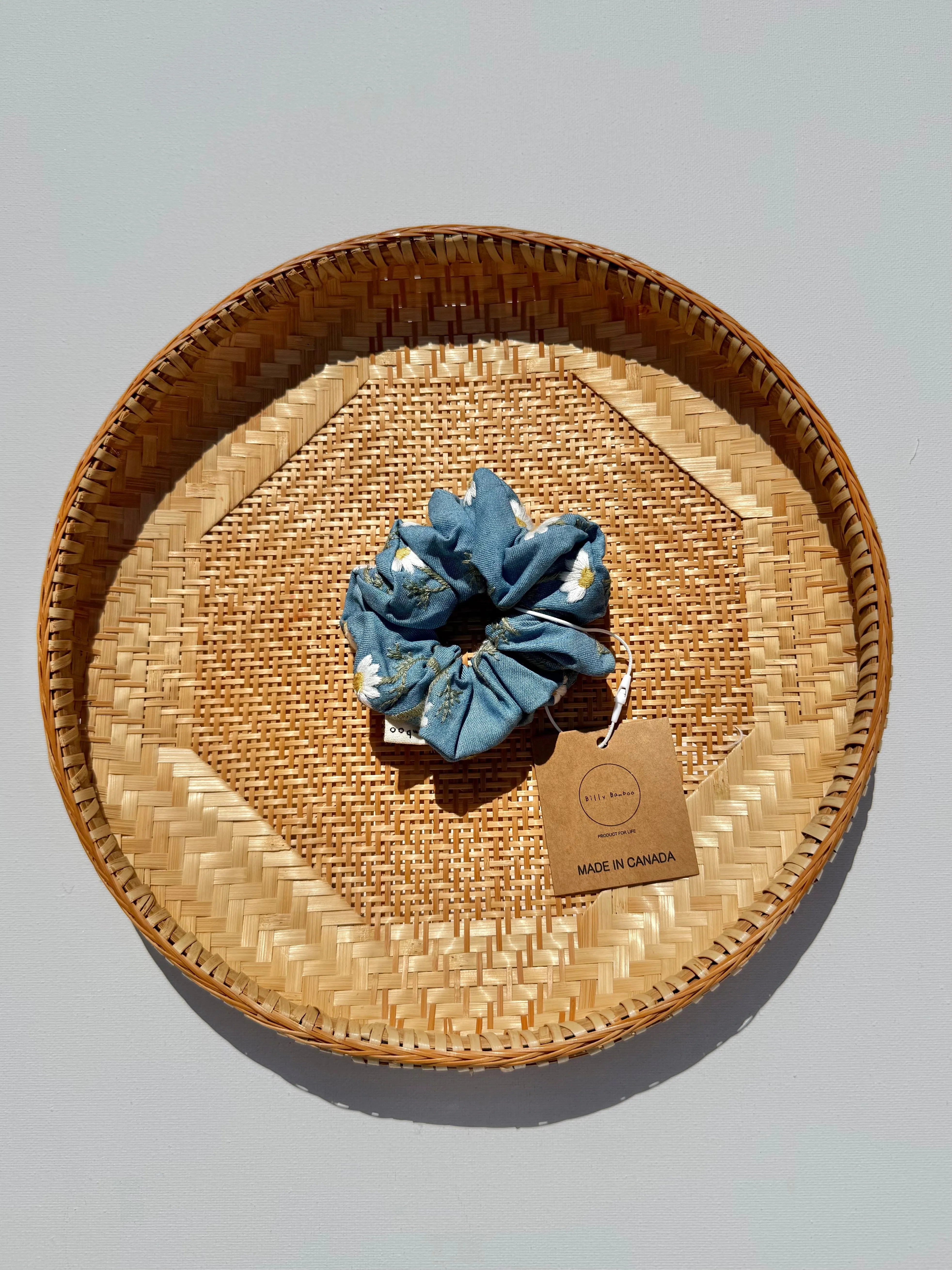 EMBROIDERED DAISY DENIM SCRUNCHIE sold by Billy Bamboo product image thumbnail 2
