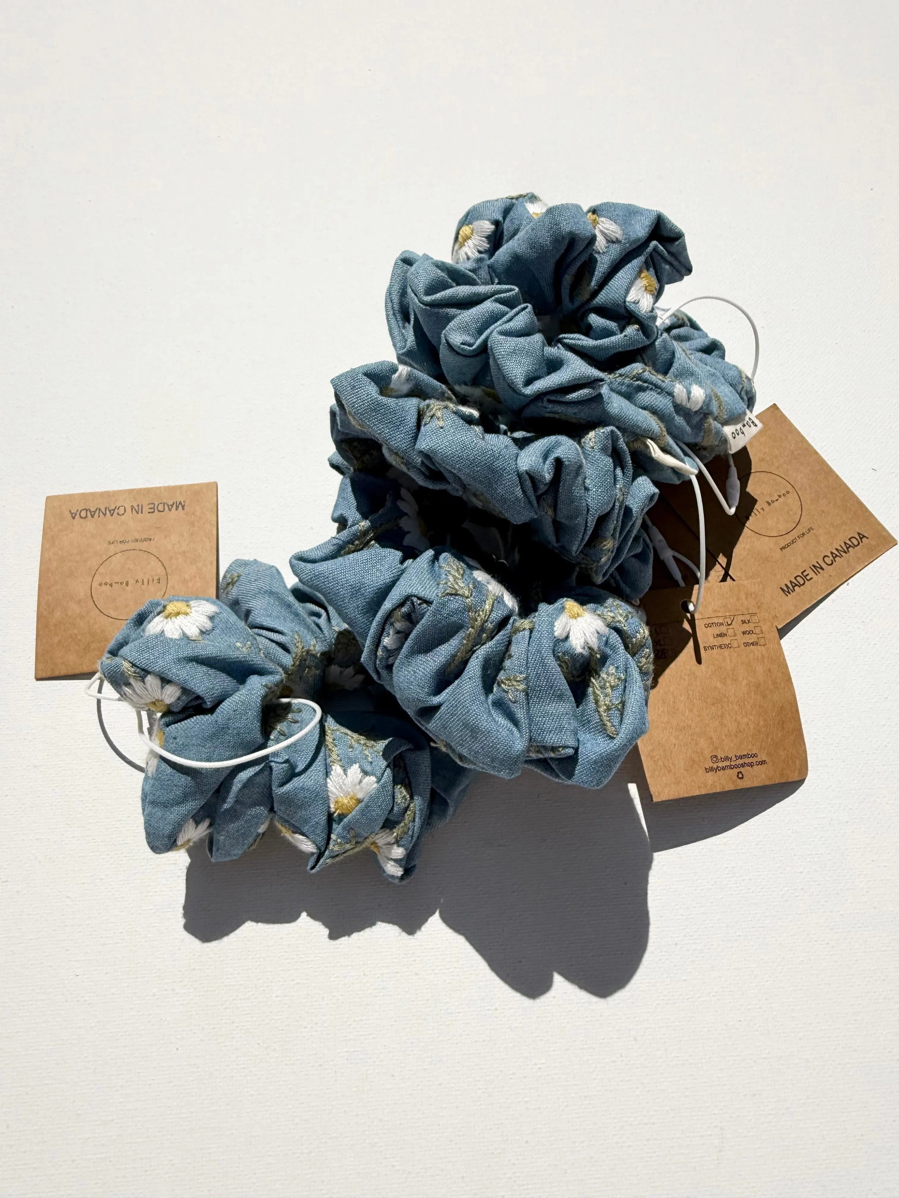 EMBROIDERED DAISY DENIM SCRUNCHIE sold by Billy Bamboo product image thumbnail 5