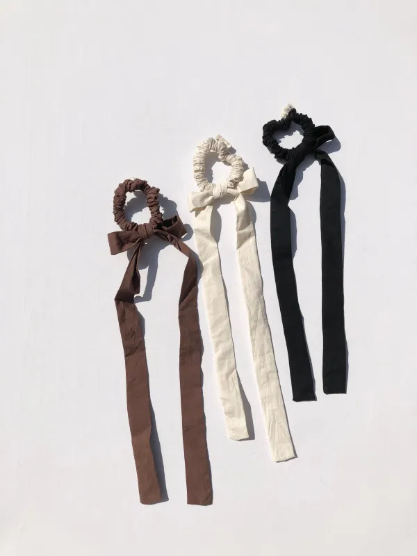 COTTON POPLIN MINI BOW SCRUNCHIES made by Billy Bamboo