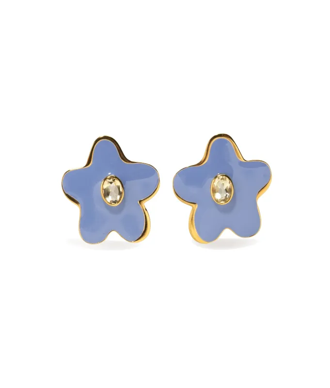 Camilo Stud Earrings in Periwinkle made by Lizzie Fortunato