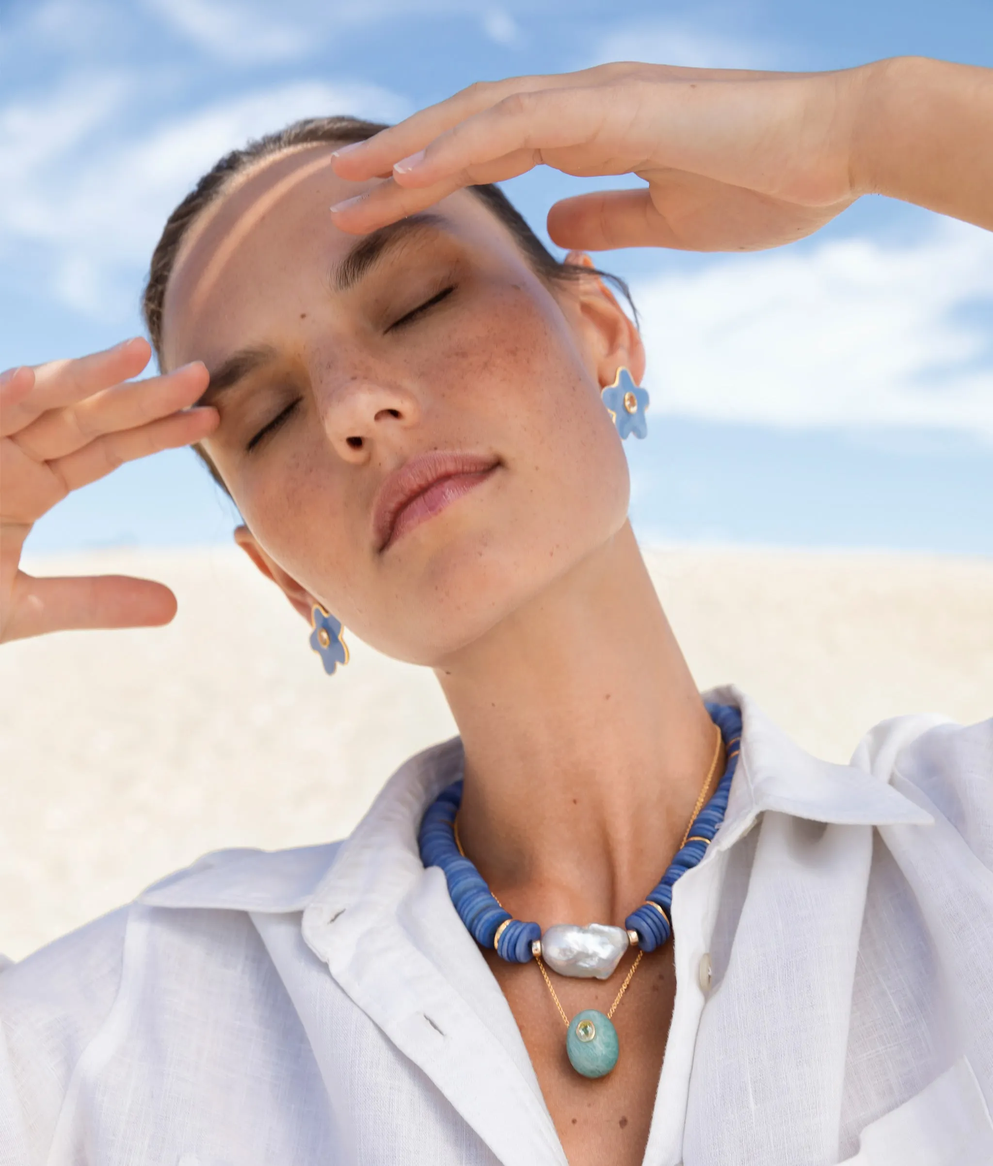 Camilo Stud Earrings in Periwinkle sold by Lizzie Fortunato product image thumbnail 2