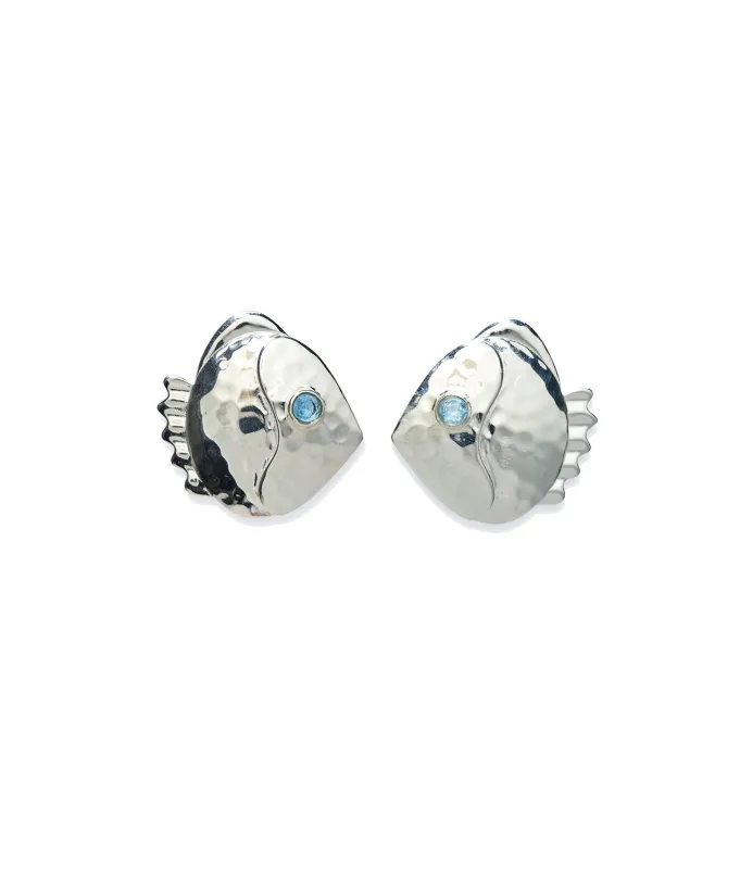 Mikuni Stud Earrings in Silver made by Lizzie Fortunato