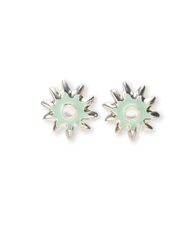 Helios Stud Earrings in Silver made by Lizzie Fortunato