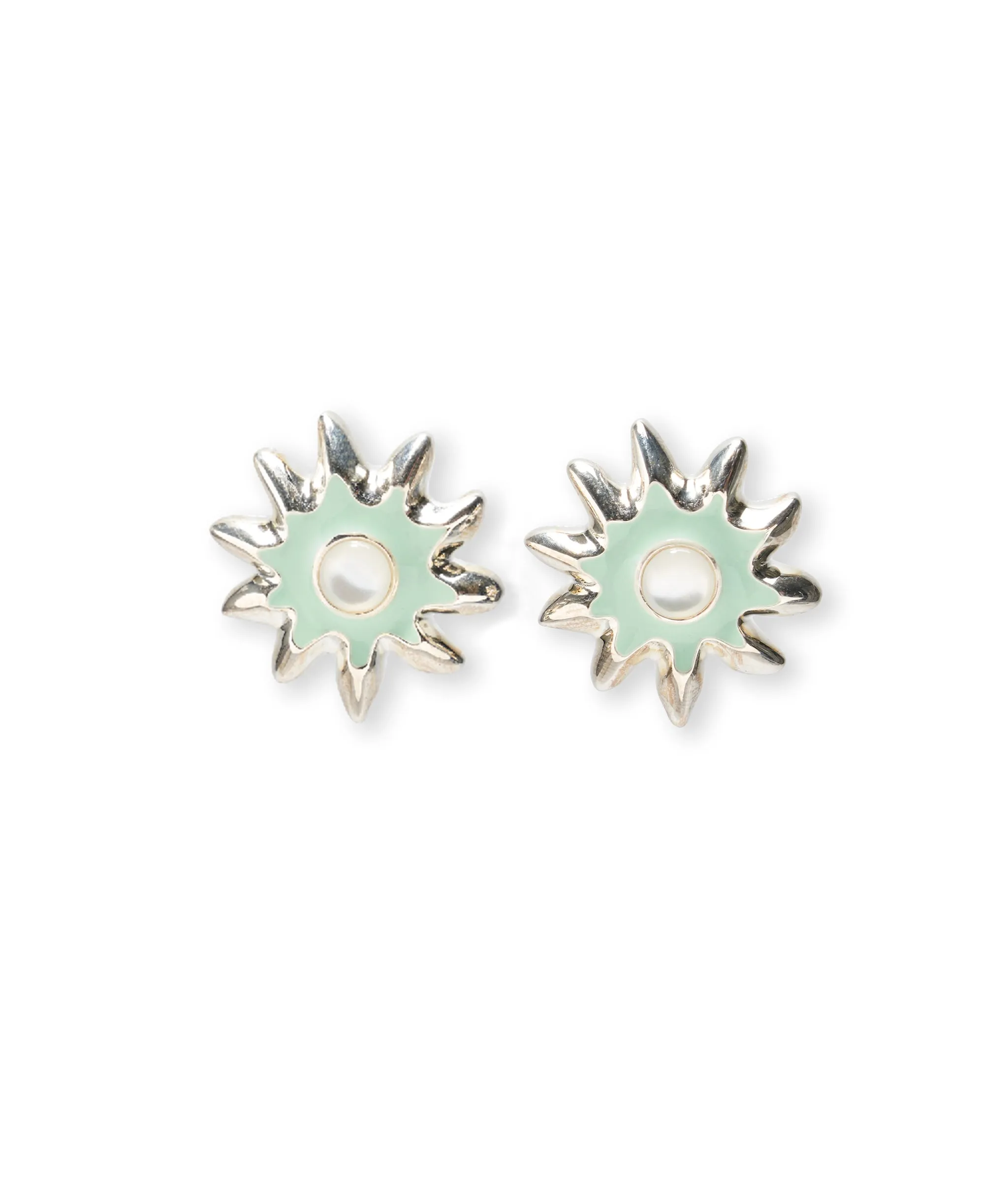 Helios Stud Earrings in Silver sold by Lizzie Fortunato