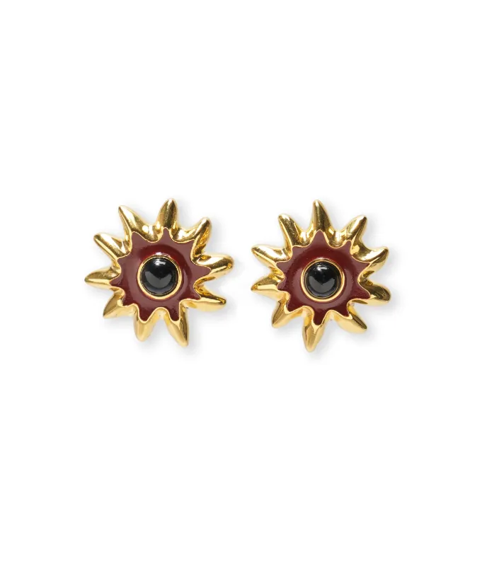 Helios Stud Earrings in Burgundy made by Lizzie Fortunato