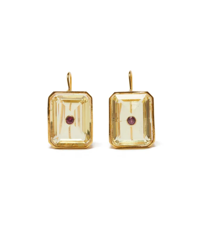 Tile Earrings in Citrine sold by Lizzie Fortunato