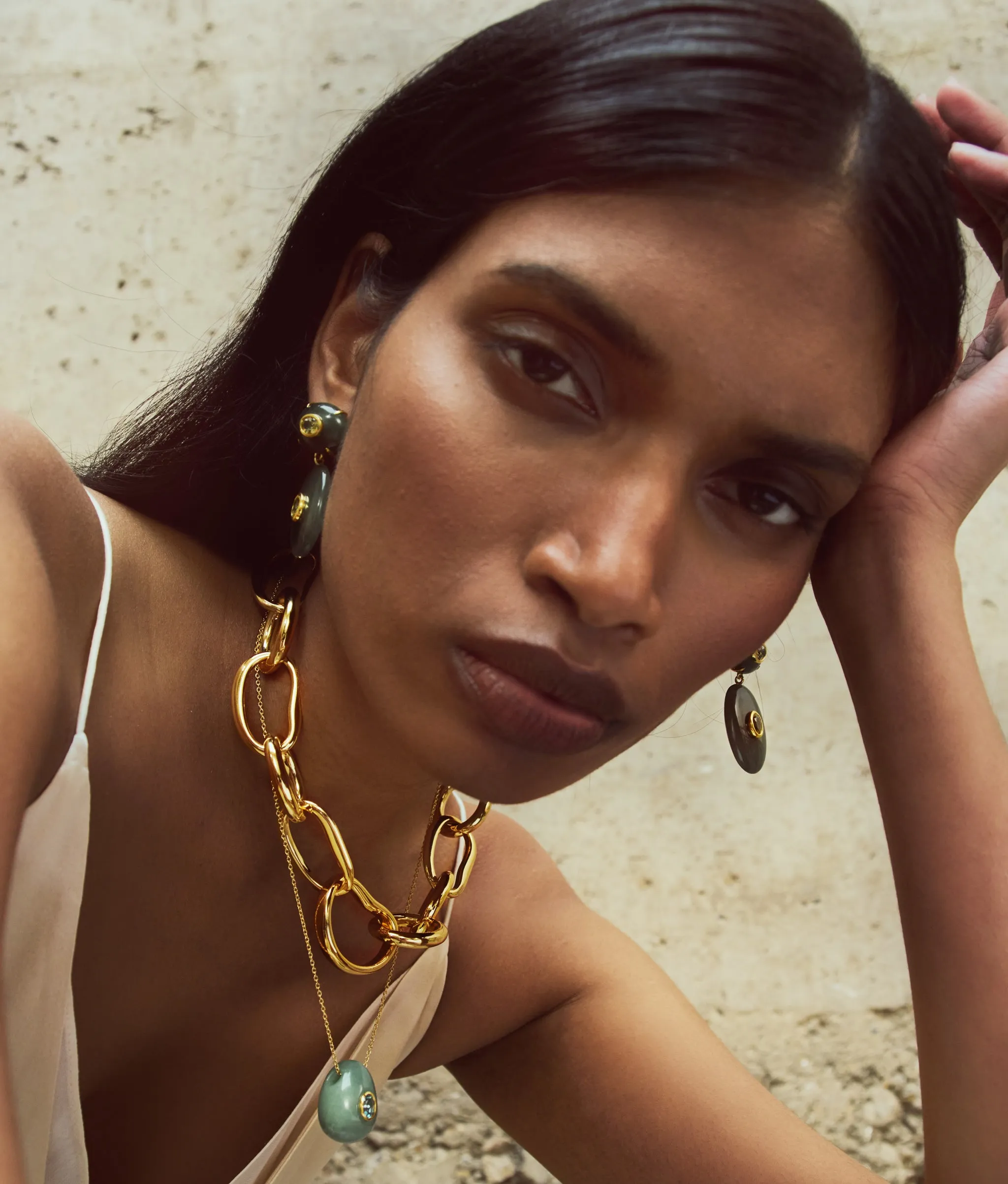 Constance Necklace in Green Aventurine sold by Lizzie Fortunato product image thumbnail 2