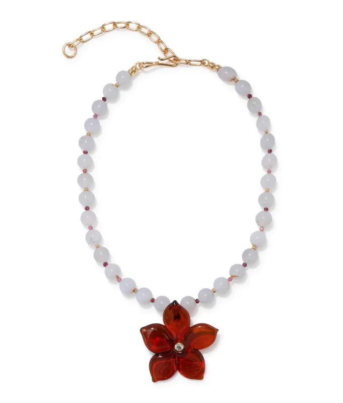 Vinca Flower Necklace in Ginger sold by Lizzie Fortunato
