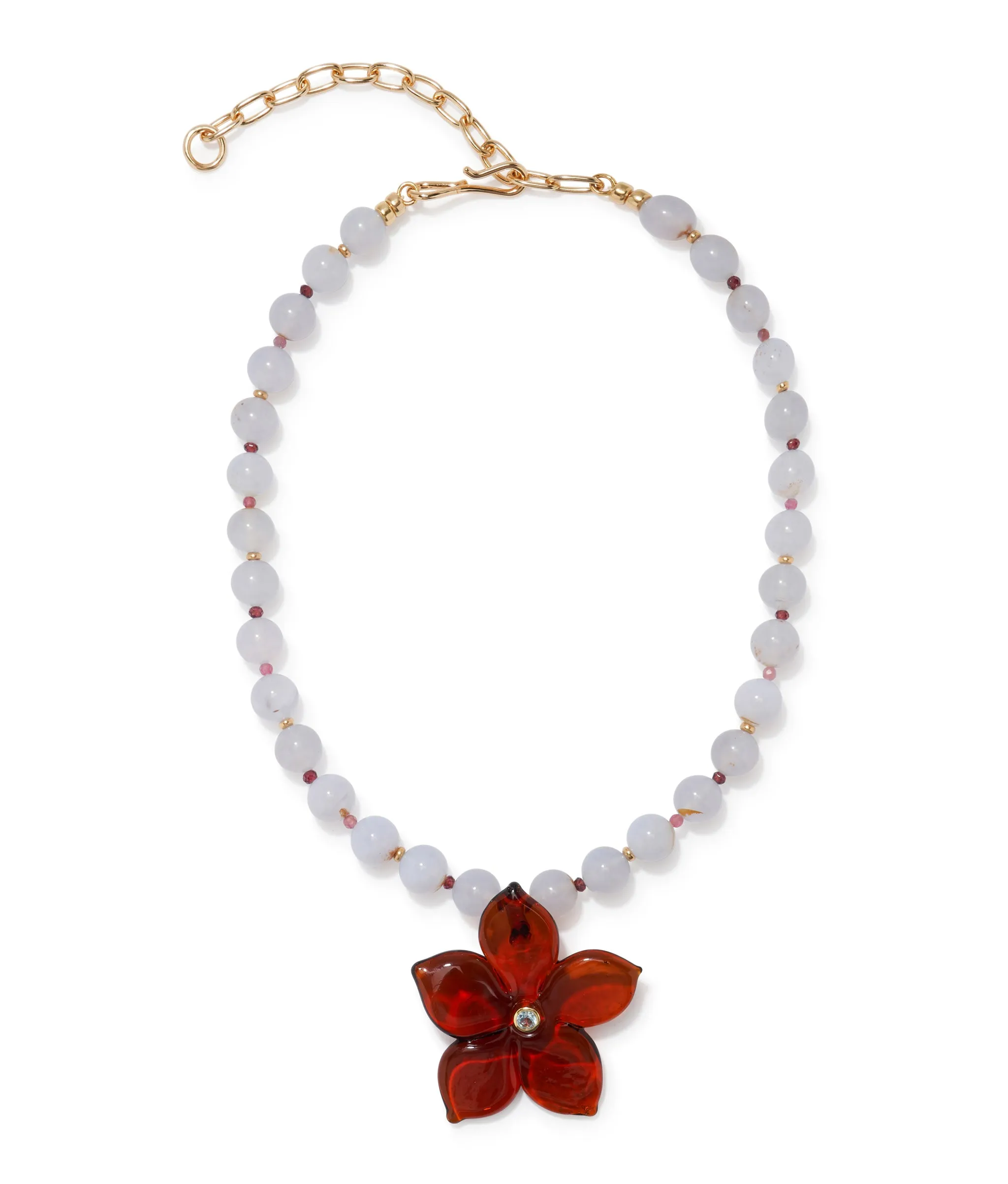 Vinca Flower Necklace in Ginger sold by Lizzie Fortunato