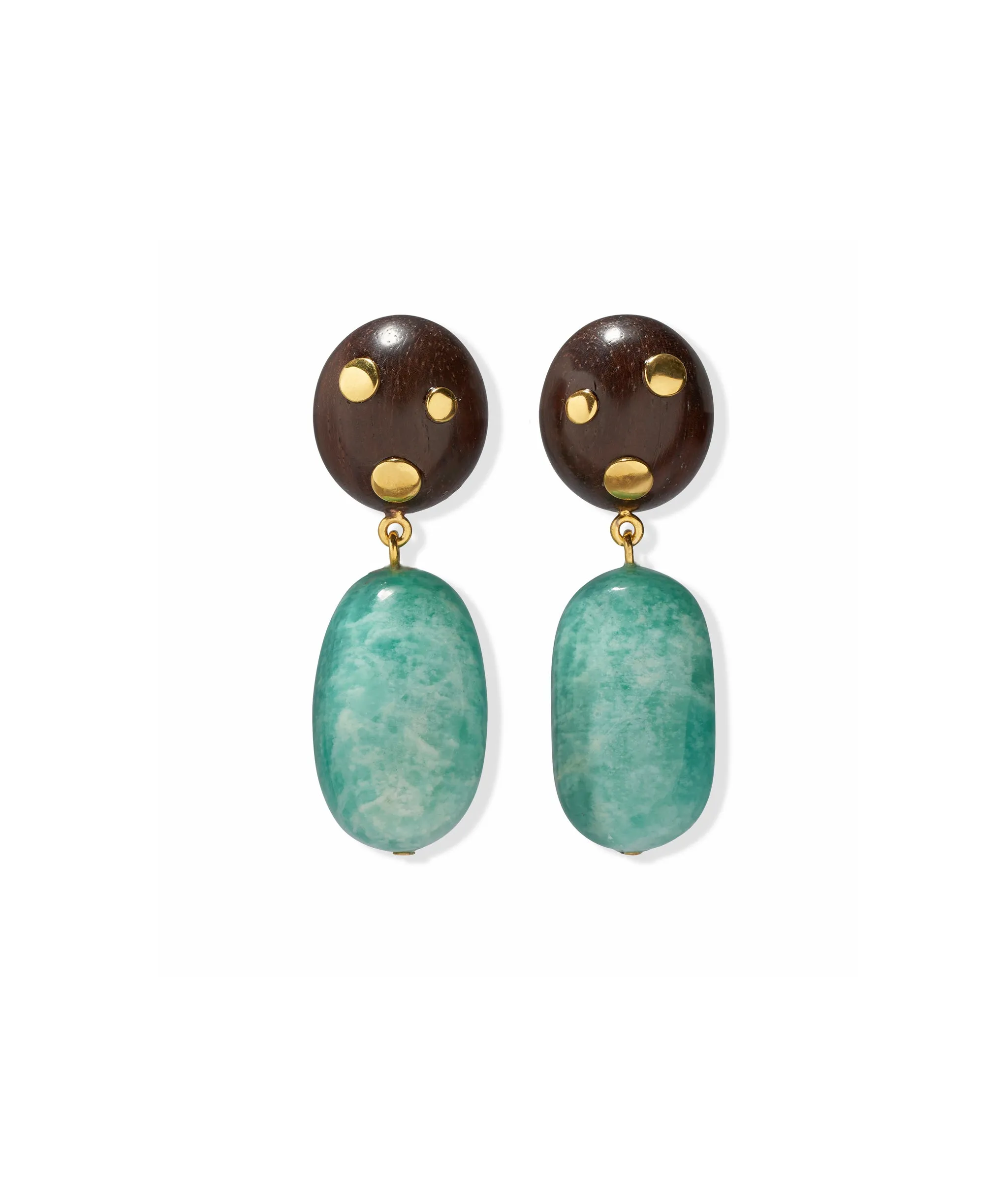 Nopales Earrings in Amazonite sold by Lizzie Fortunato