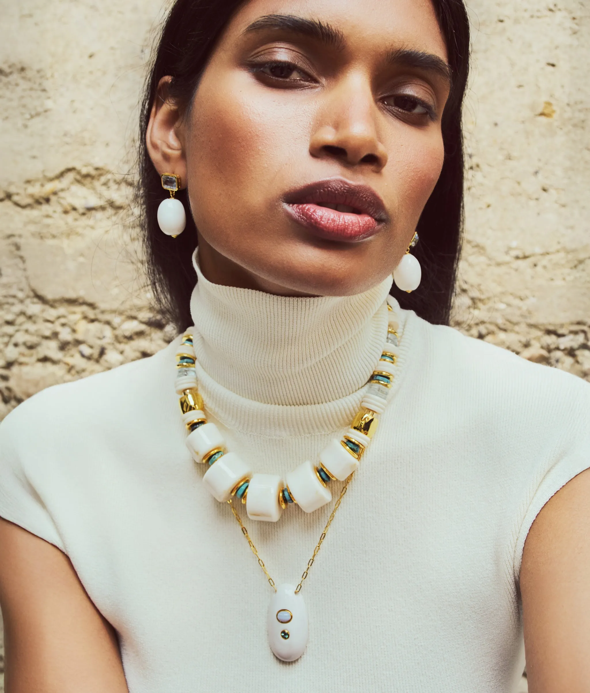 La Paz Earrings in Ivory sold by Lizzie Fortunato product image thumbnail 2