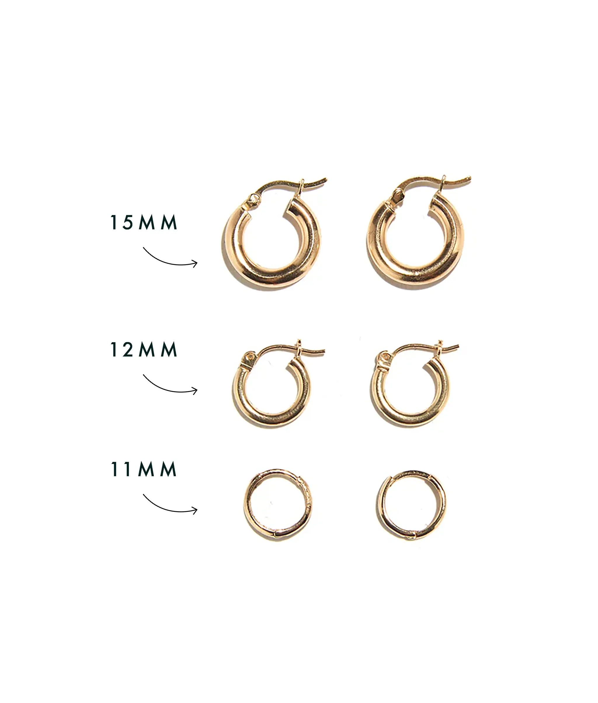 12mm 14k Gold Hoops sold by Lizzie Fortunato product image thumbnail 4
