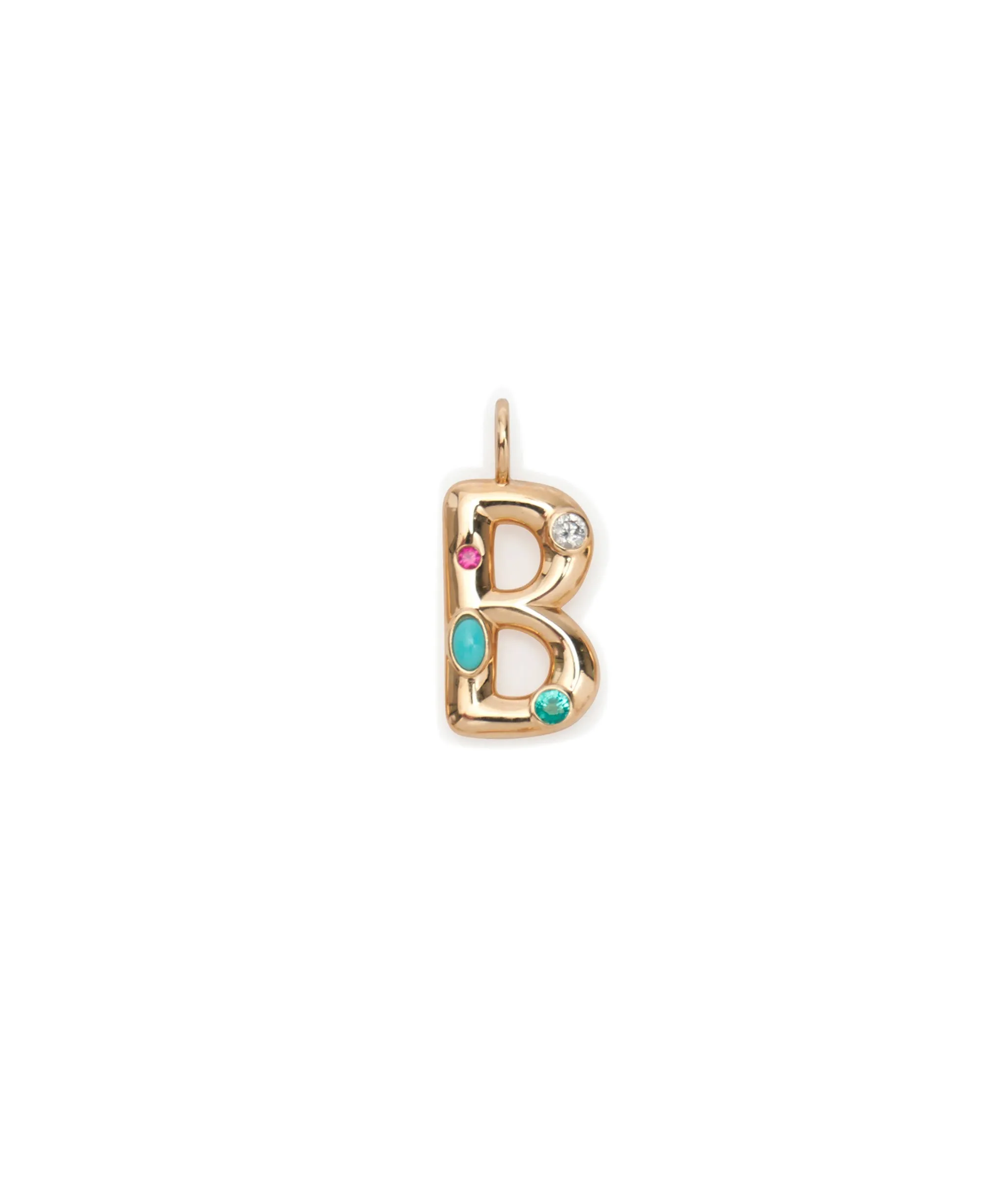 14k Gold Confetti Letter "B" Charm sold by Lizzie Fortunato