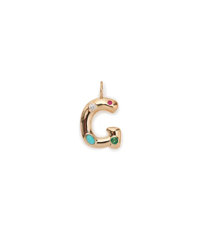 14k Gold Confetti Letter "G" Charm made by Lizzie Fortunato