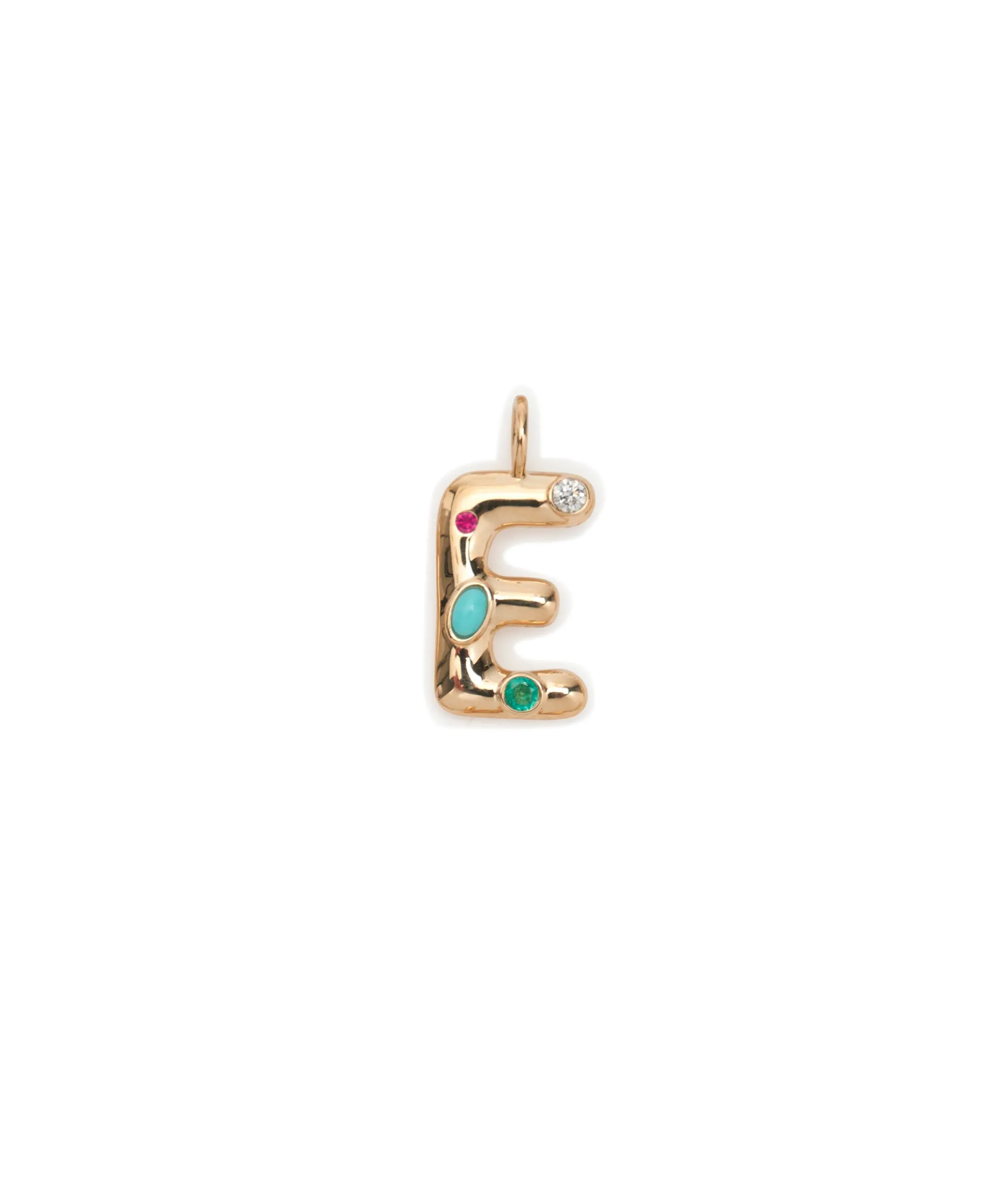 14k Gold Confetti Letter "E" Charm sold by Lizzie Fortunato