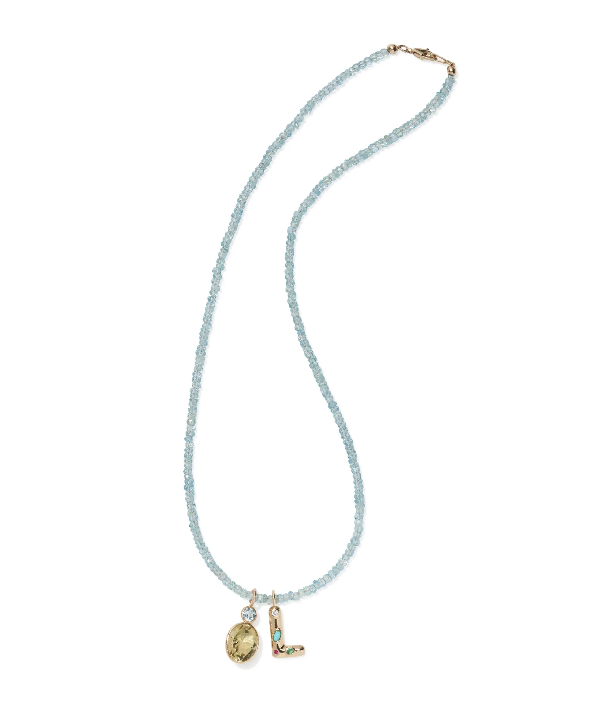 14k Gold Confetti Letter "H" Charm sold by Lizzie Fortunato product image thumbnail 4