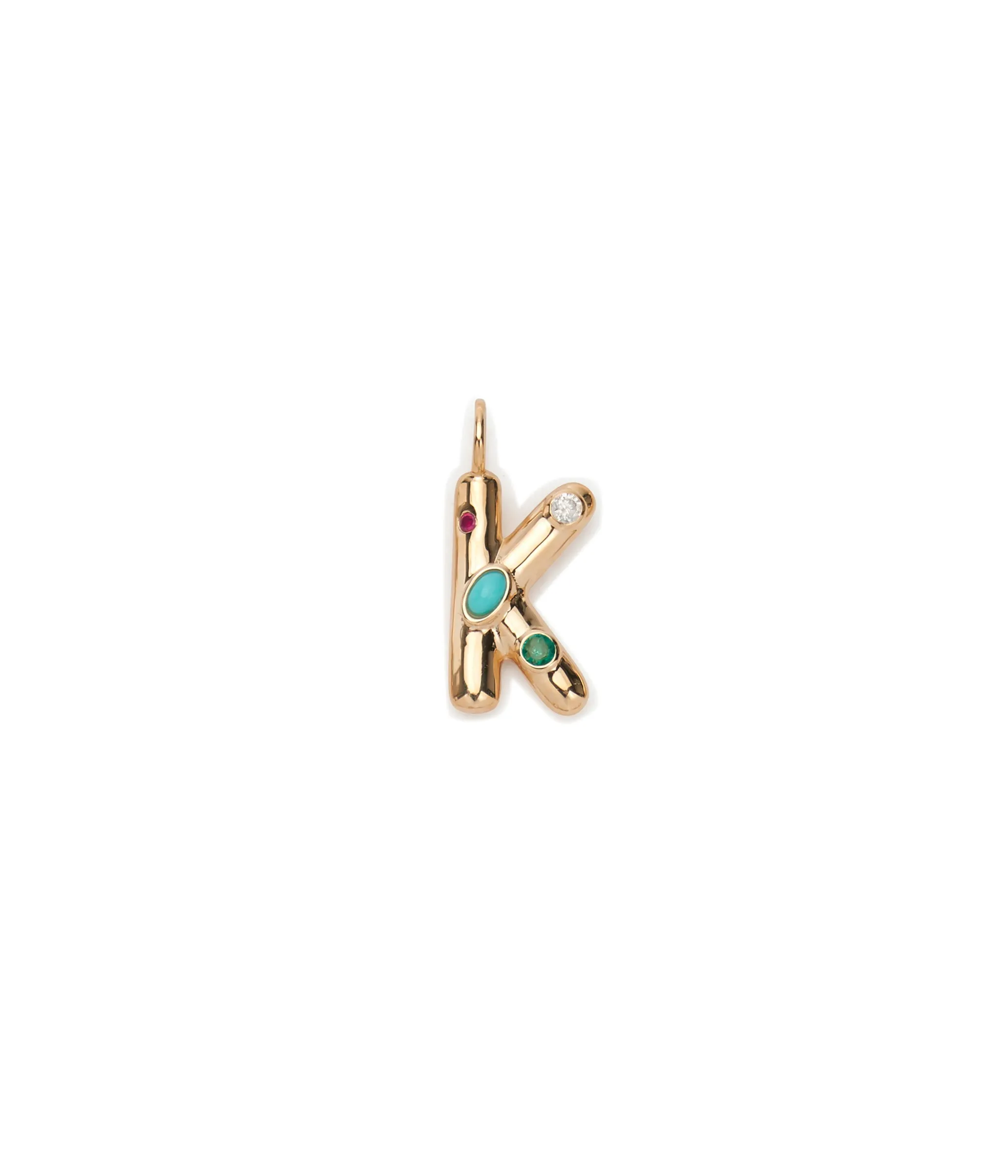 14k Gold Confetti Letter "K" Charm sold by Lizzie Fortunato