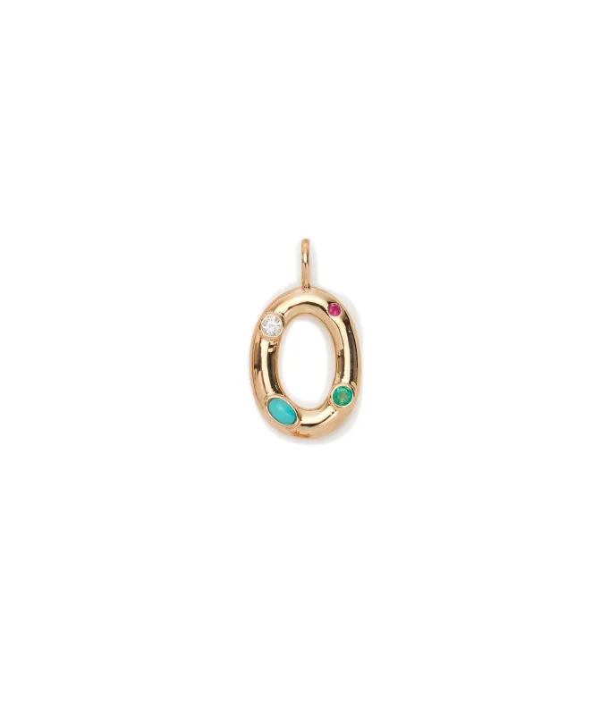 14k Gold Confetti Letter "O" Charm made by Lizzie Fortunato
