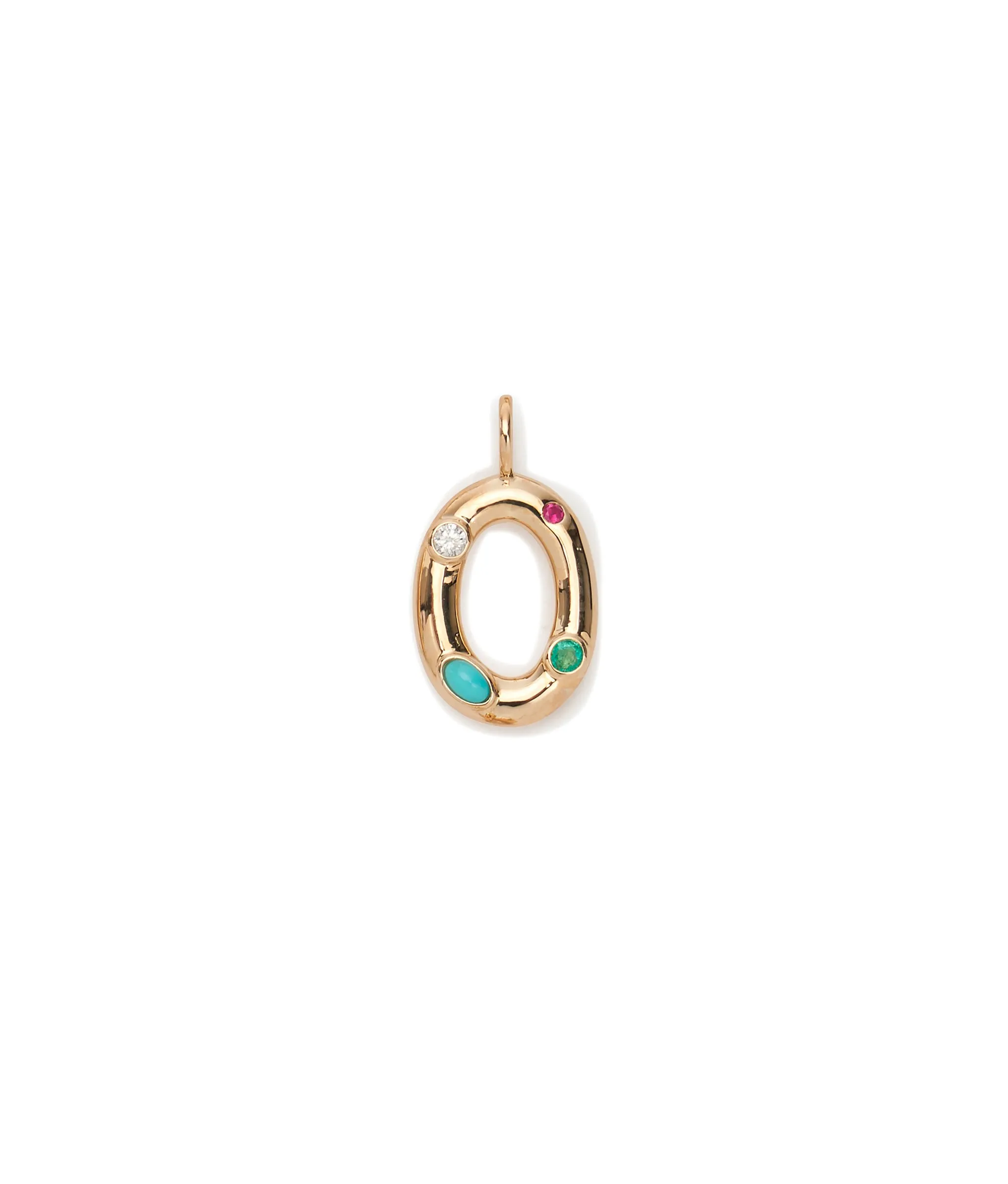 14k Gold Confetti Letter "O" Charm sold by Lizzie Fortunato