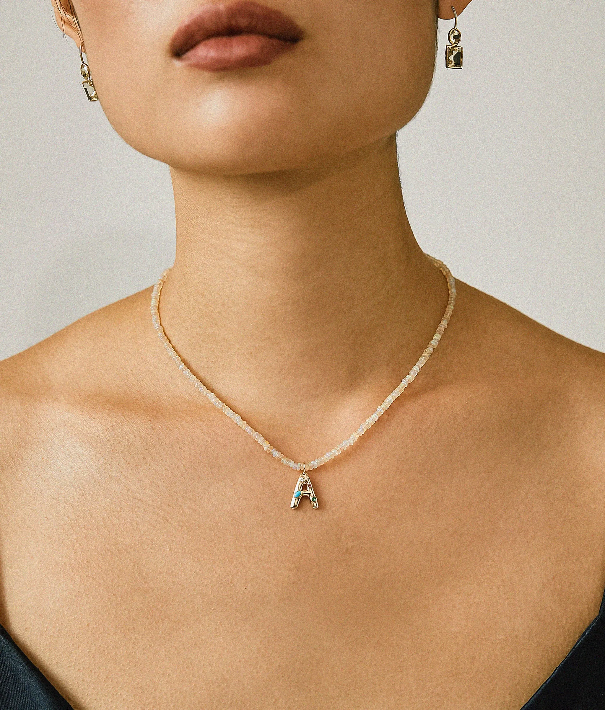 14k Gold Confetti Letter "U" Charm sold by Lizzie Fortunato product image thumbnail 3