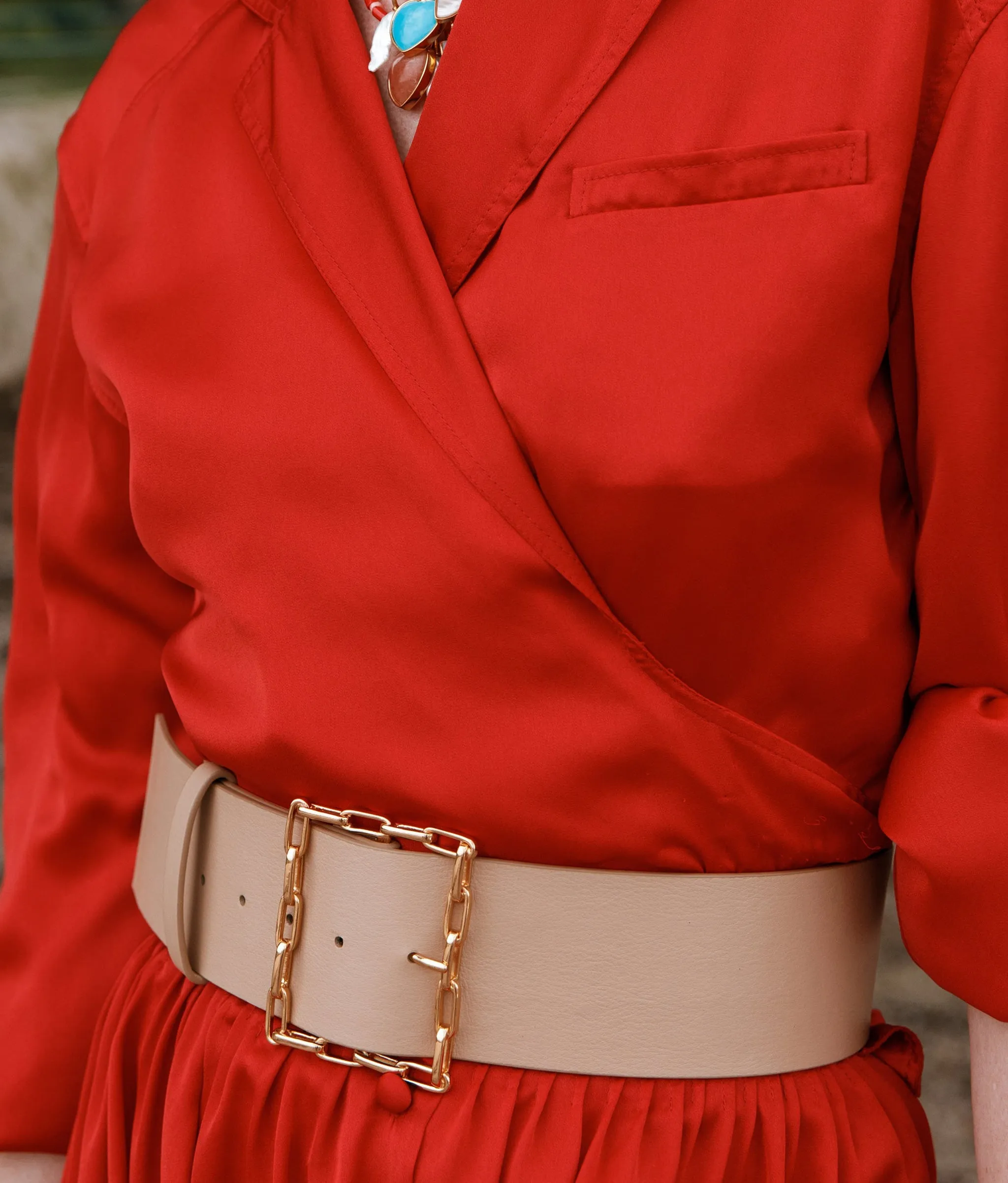 Geo Chain Belt In Tan sold by Lizzie Fortunato product image thumbnail 2