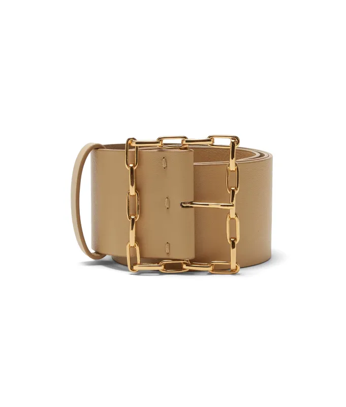 Geo Chain Belt In Tan made by Lizzie Fortunato