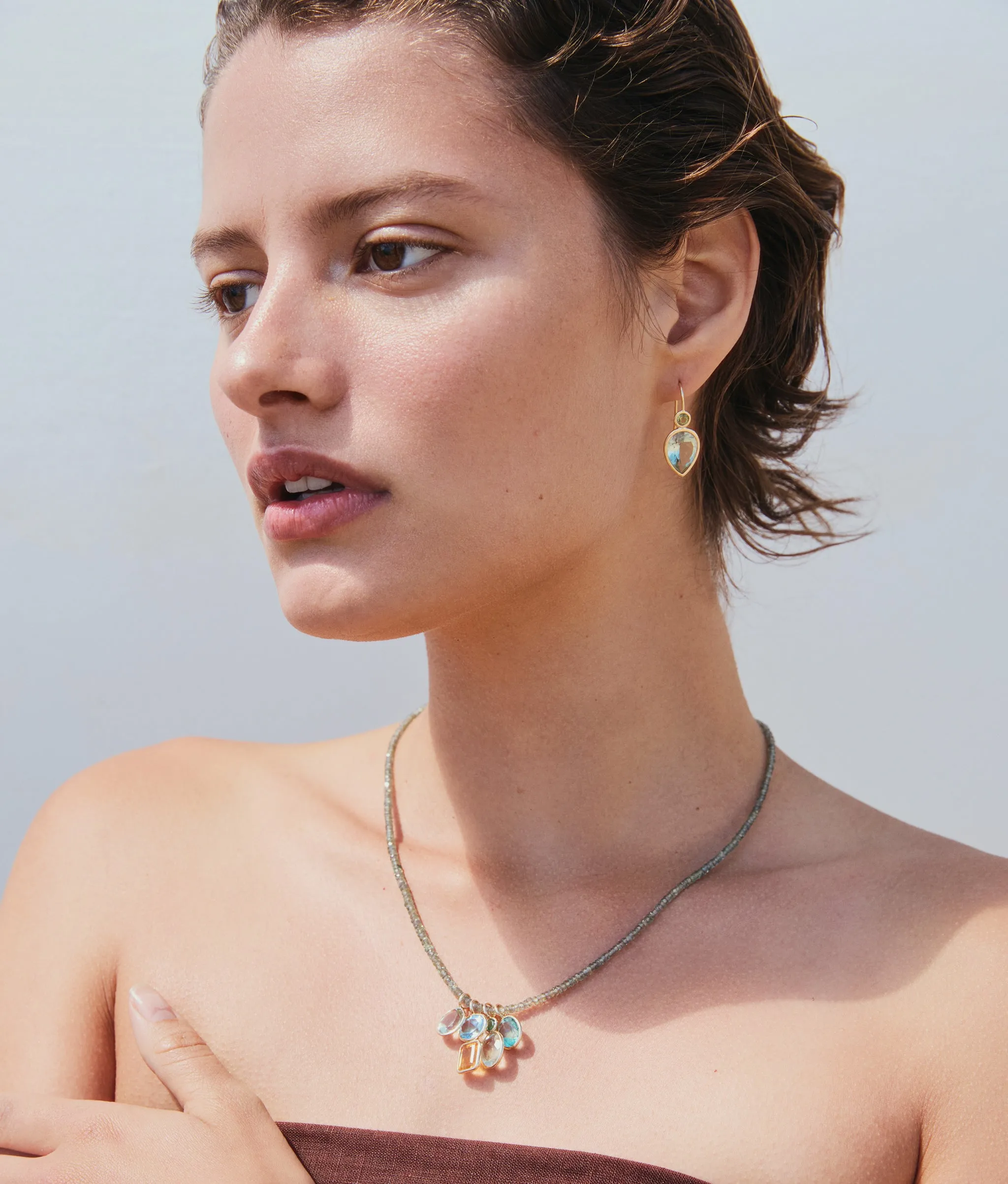 Fine Mood Charm Necklace in Green Sapphire sold by Lizzie Fortunato product image thumbnail 2