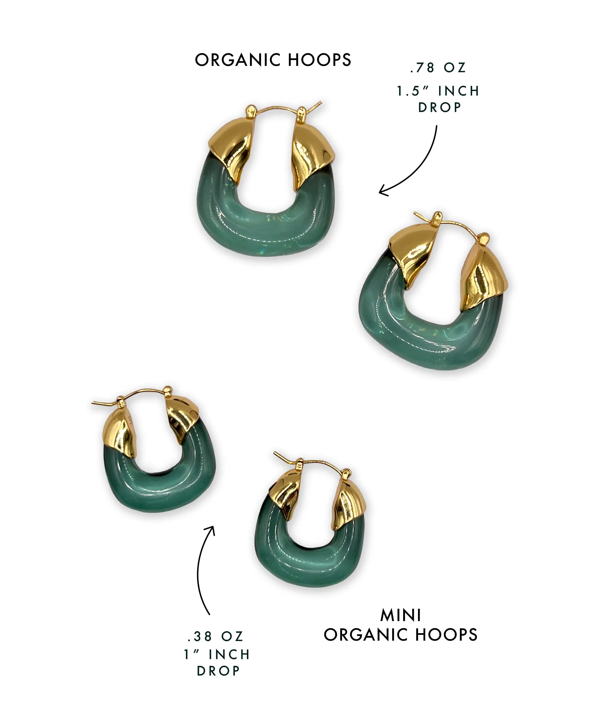 Mini Organic Hoops in Dove sold by Lizzie Fortunato product image thumbnail 3