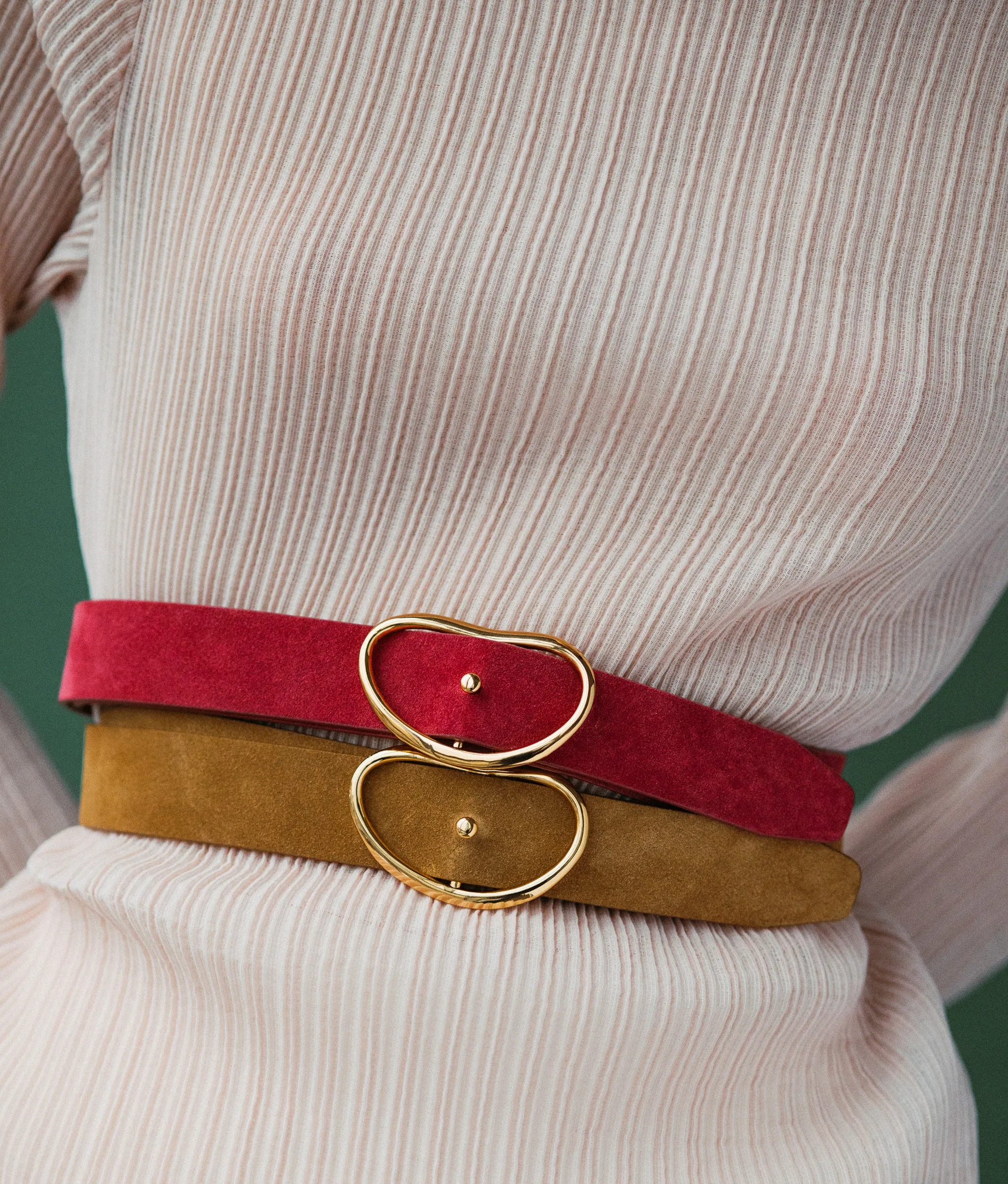 Wide Georgia Belt in Camel Suede sold by Lizzie Fortunato product image thumbnail 2