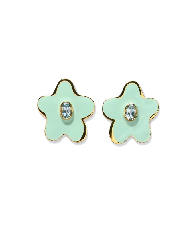Camilo Stud Earrings in Mint sold by Lizzie Fortunato