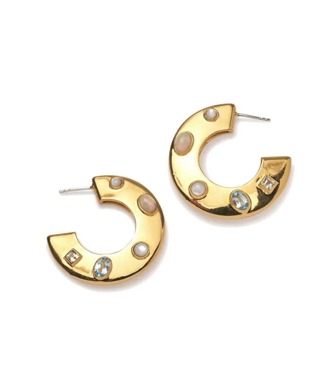 Saucer Hoops in Dotted Pearl sold by Lizzie Fortunato