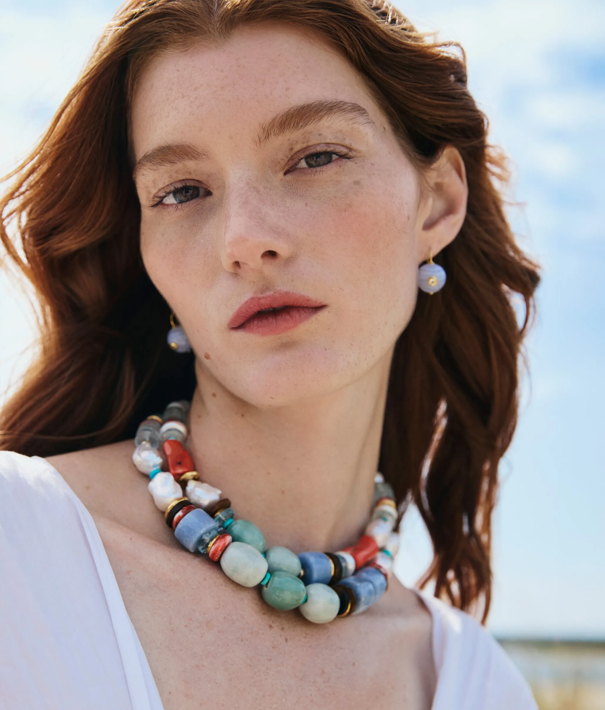 Comet Earrings in Blue Agate sold by Lizzie Fortunato product image thumbnail 3