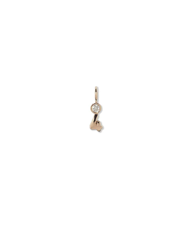 14k Gold & Diamond Magic Number "4" Necklace Charm made by Lizzie Fortunato