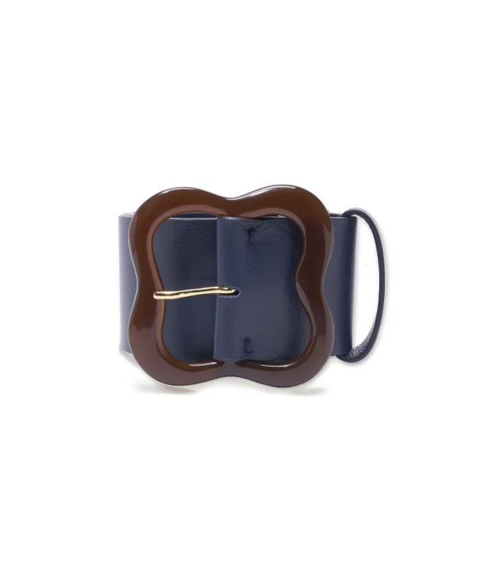 Florence Belt in Navy/Brown made by Lizzie Fortunato