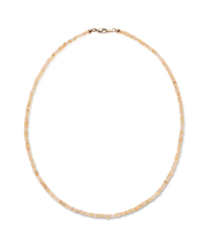 Tiny Beaded 14k Gold Necklace in Opal sold by Lizzie Fortunato