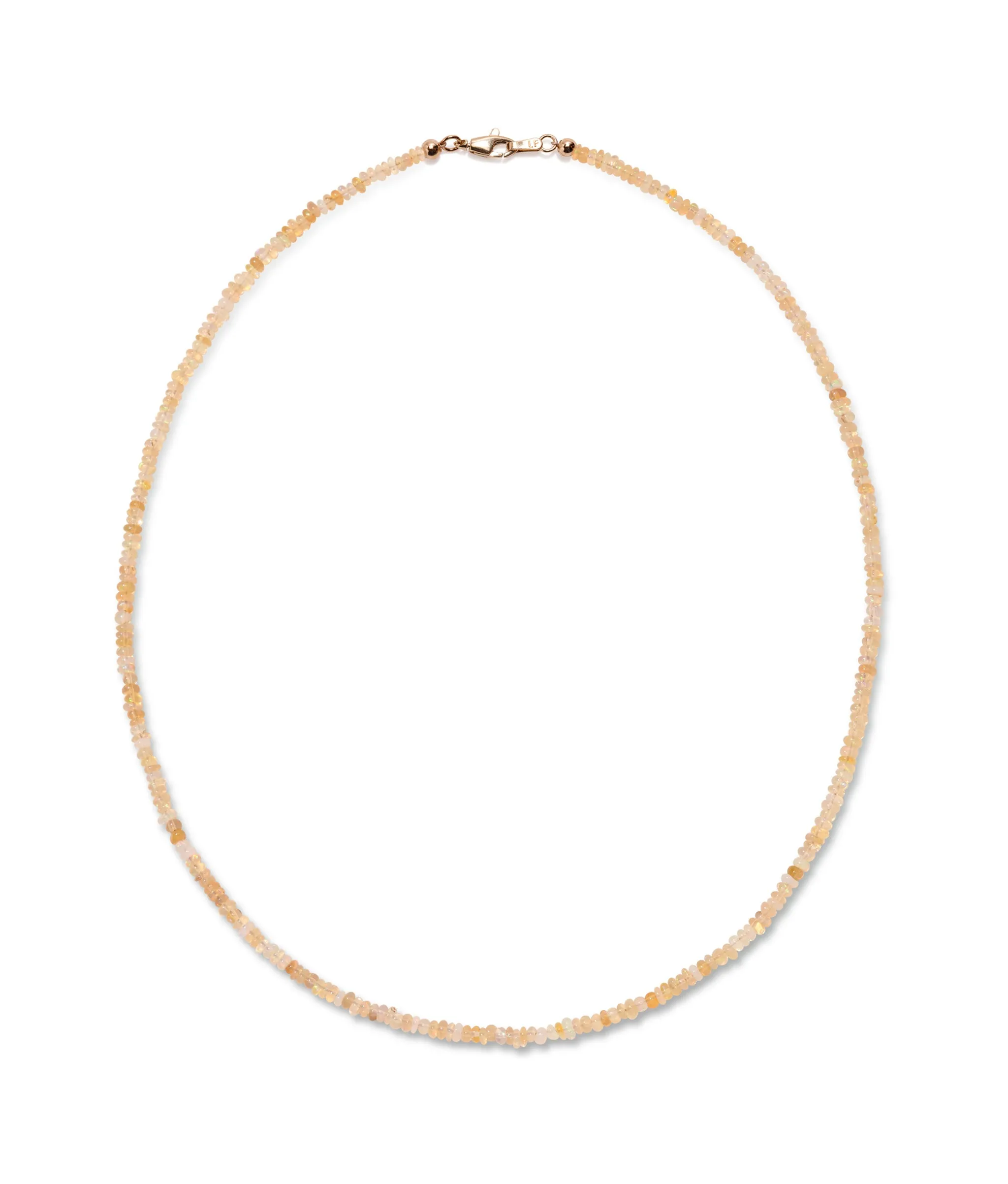Tiny Beaded 14k Gold Necklace in Opal sold by Lizzie Fortunato