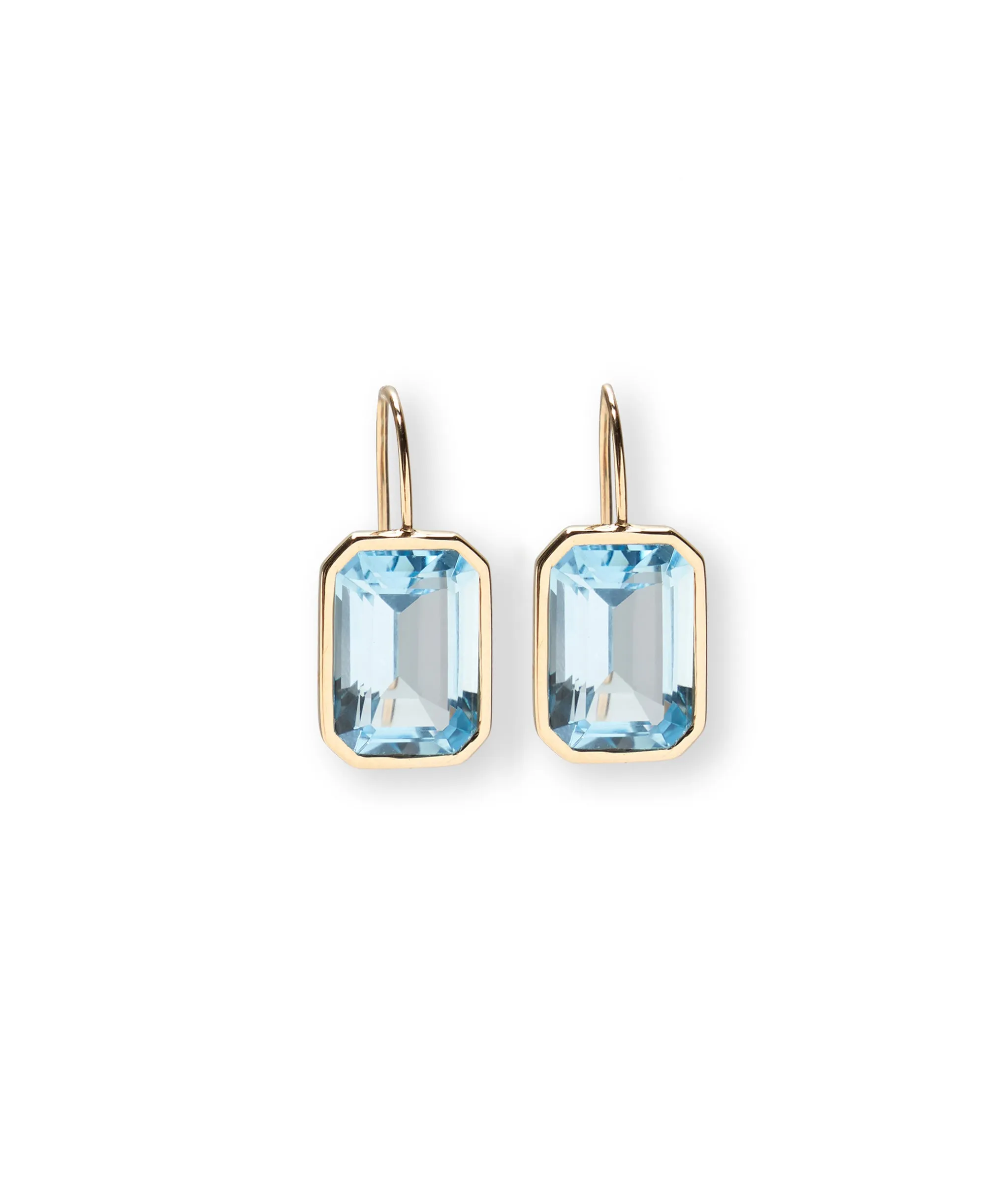 14k Gold Aria Earrings in Sky Blue Topaz sold by Lizzie Fortunato