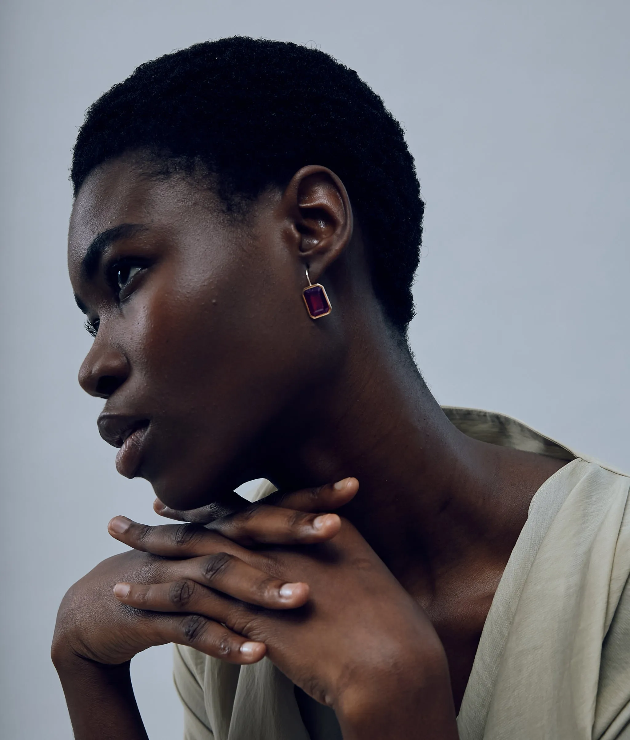 14k Gold Aria Earrings in Hessonite Garnet sold by Lizzie Fortunato product image thumbnail 2