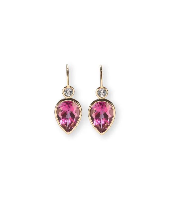 14k Gold Hera Earrings in Pink Topaz sold by Lizzie Fortunato