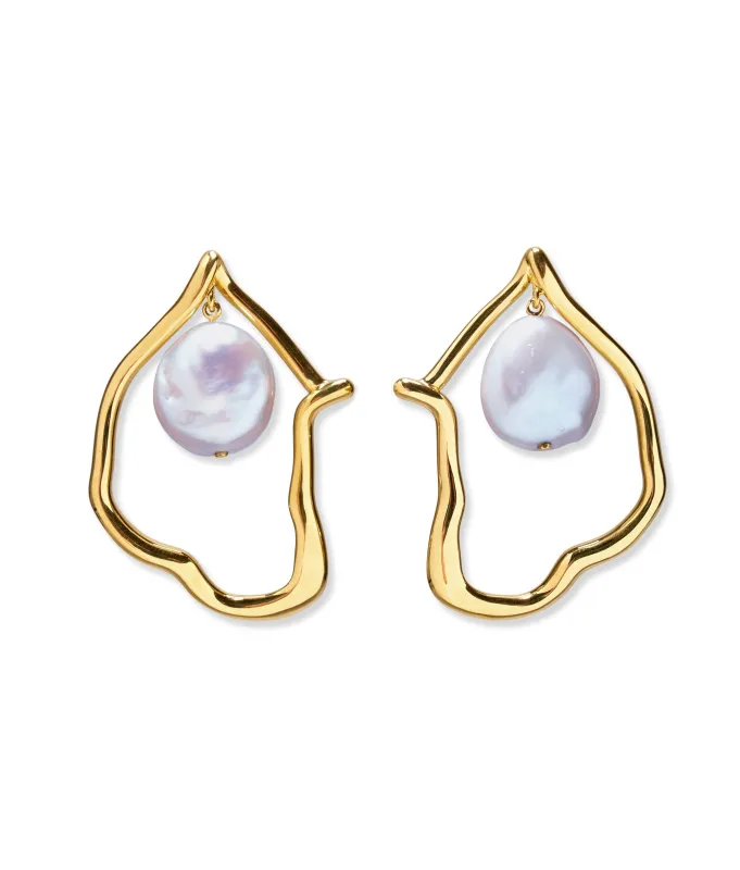 Formation Earrings In Pearl made by Lizzie Fortunato