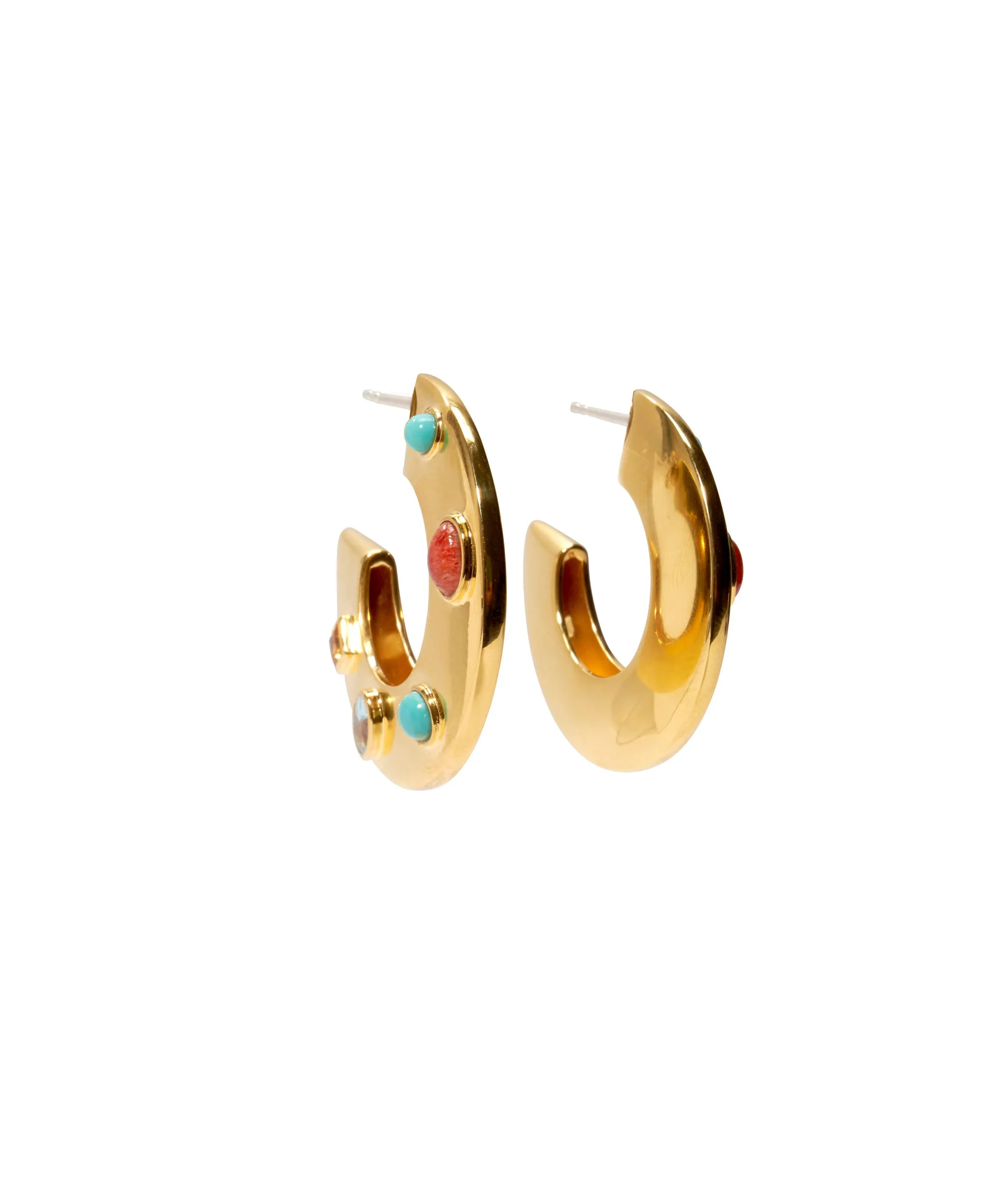 Saucer Hoops in Dotted Stone sold by Lizzie Fortunato product image thumbnail 2