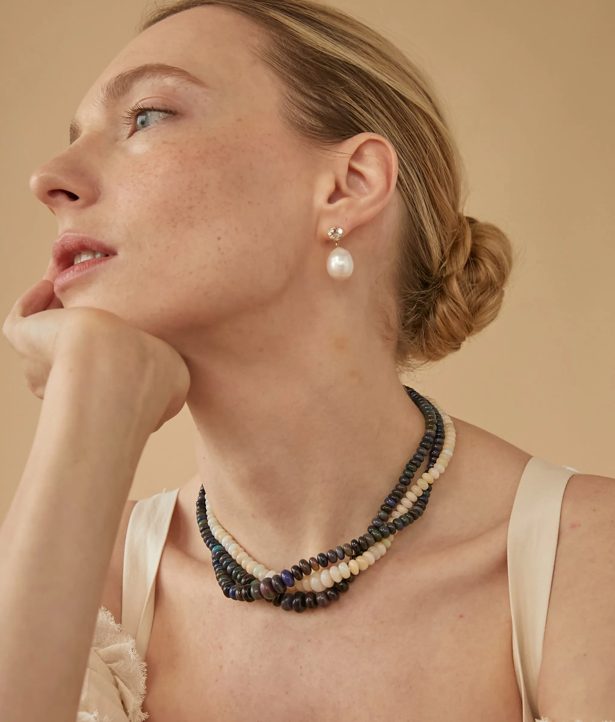 Black Opal & 14k Gold Necklace sold by Lizzie Fortunato product image thumbnail 2