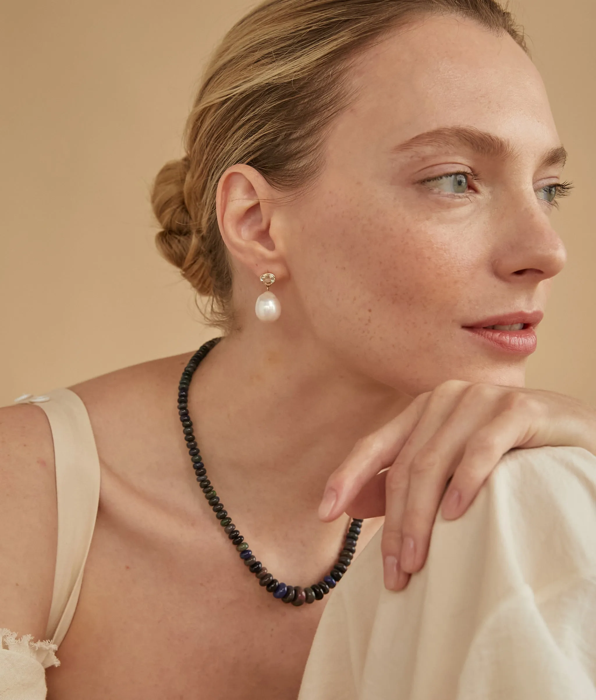 Black Opal & 14k Gold Necklace sold by Lizzie Fortunato product image thumbnail 3