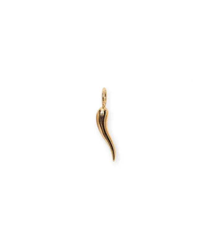 14K Gold Cornicello Necklace Charm made by Lizzie Fortunato
