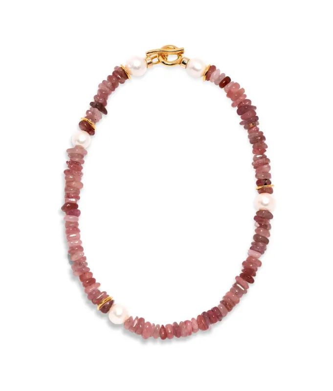 Mood Necklace in Strawberry Quartz sold by Lizzie Fortunato