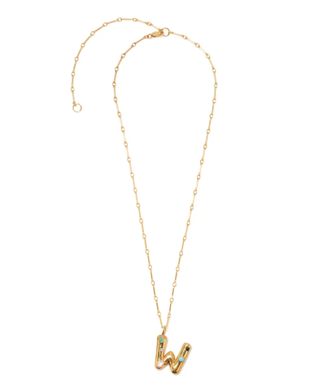 Confetti Letter “W” Necklace made by Lizzie Fortunato