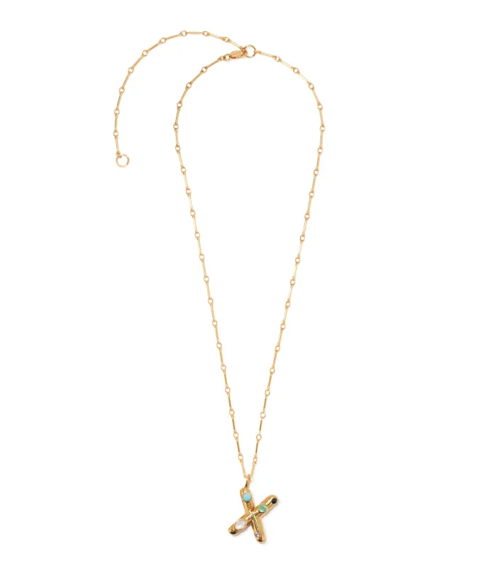 Confetti Letter “X” Necklace made by Lizzie Fortunato