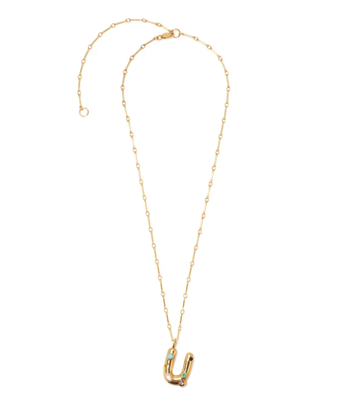 Confetti Letter “U” Necklace made by Lizzie Fortunato
