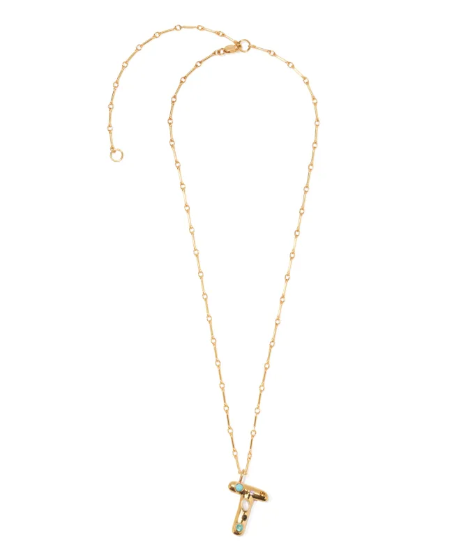 Confetti Letter “T” Necklace made by Lizzie Fortunato