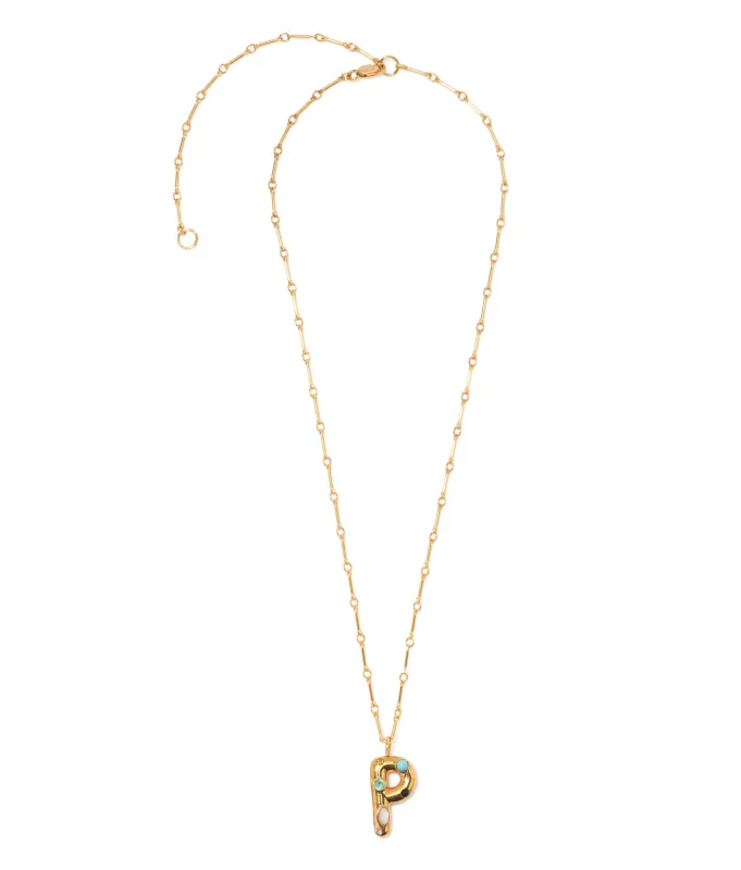 Confetti Letter “P” Necklace made by Lizzie Fortunato